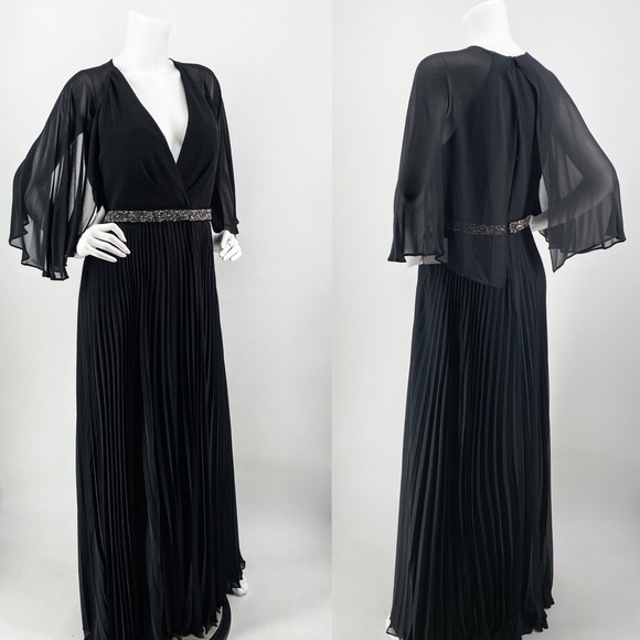 NWT Laundry by Shelli Segal Cape Chiffon Gown - Picture 6 of 15
